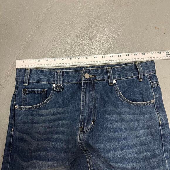 BLUE WIDE LEG BAGGY DENIM WAIST 34 FLAT - Picture 7 of 8